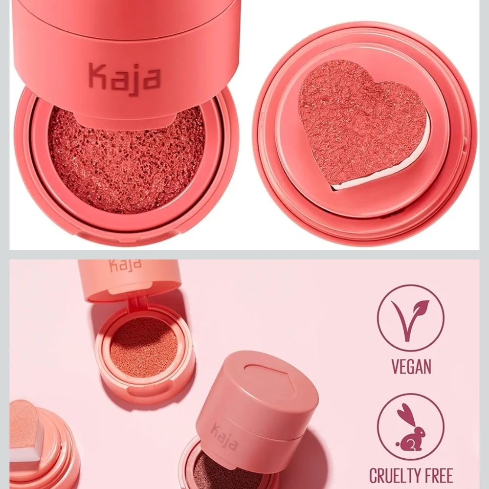 Kaja Blush w/ Heart-shaped Applicator, Coral Finish, 03 Bossy, 0.17 Oz
